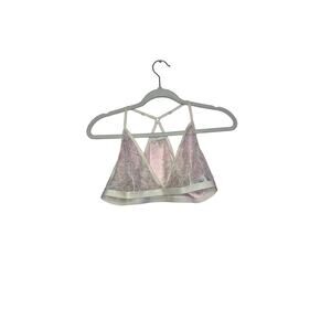 City Streets white floral lace sheere bralette size XL